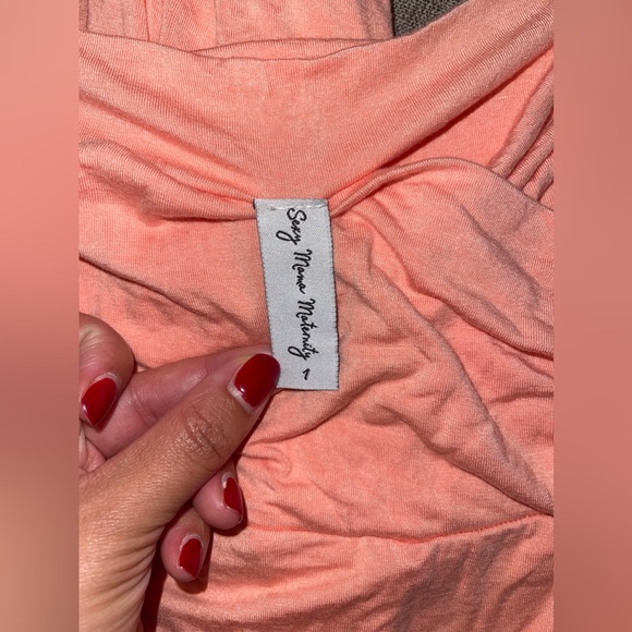 Sexy mama maternity off the shoulder sweetheart flare gown papaya coral pink - Picture 4 of 5